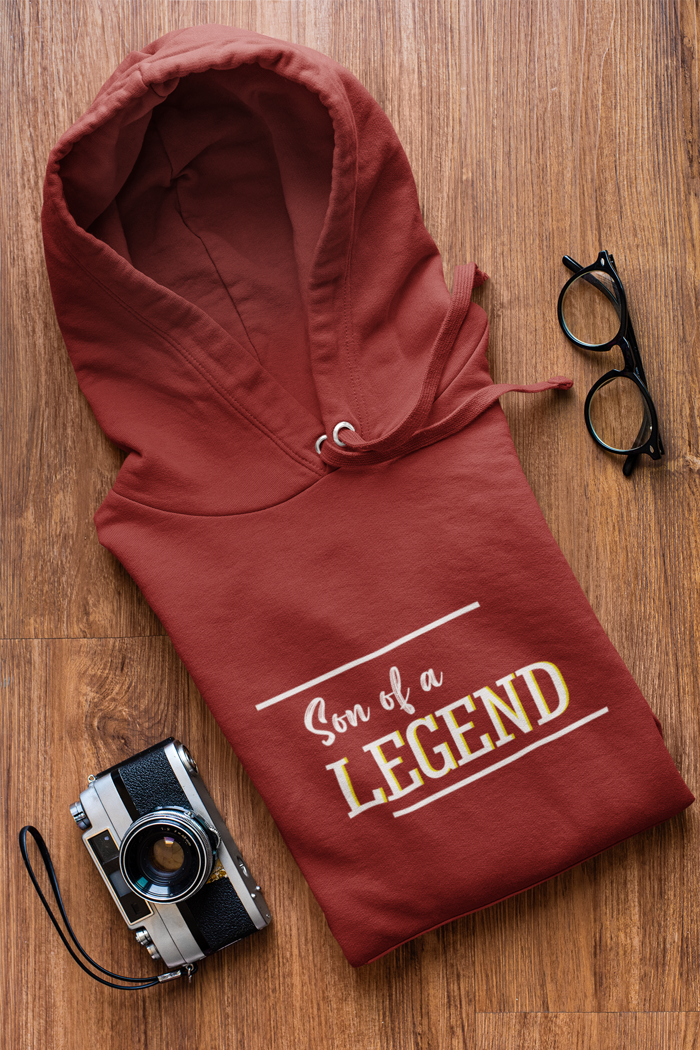 Legend Father and Son Red Matching Hoodies- FunkyTeesClub