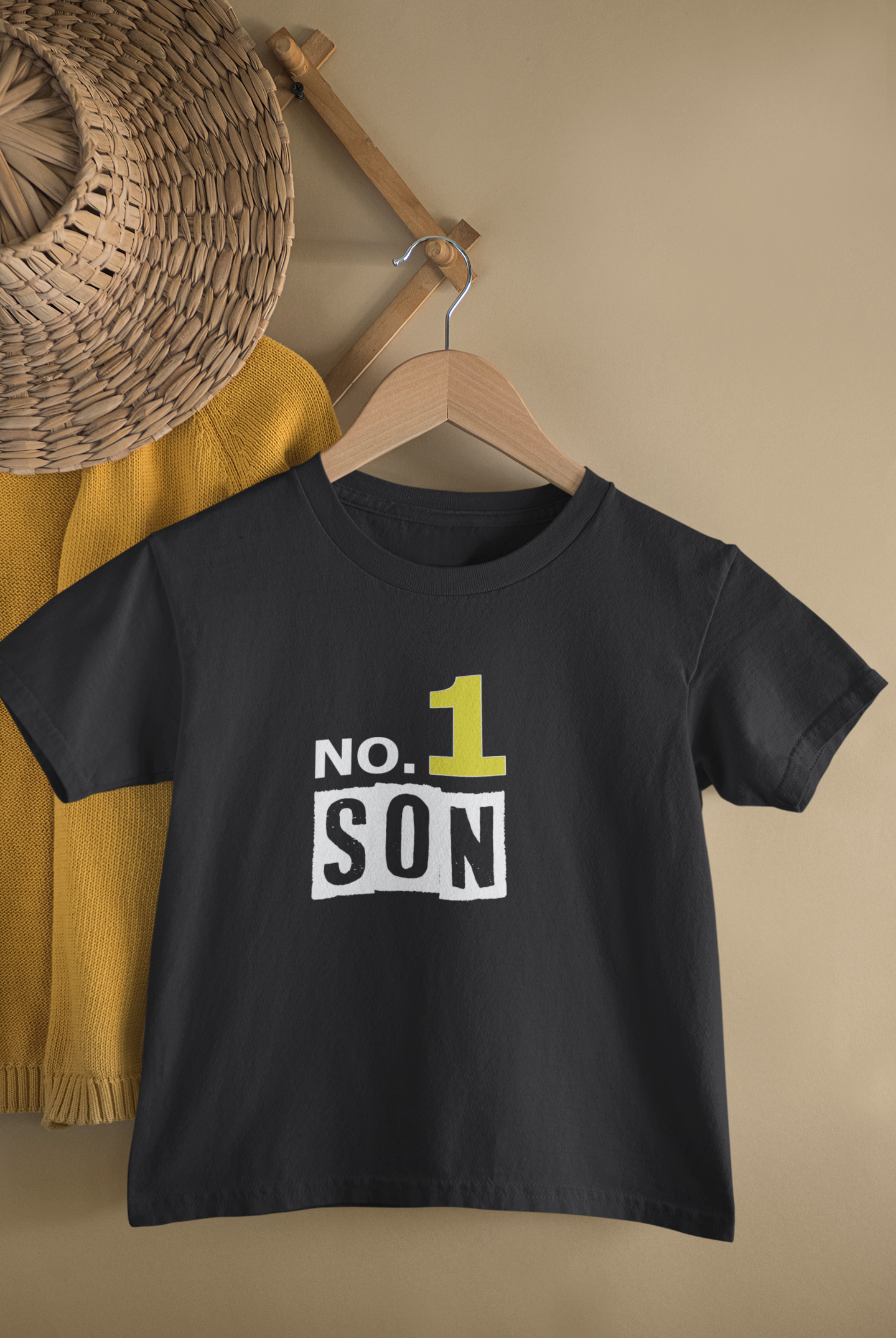 No 1 Dad Father and Son Black Matching T-Shirt- FunkyTeesClub