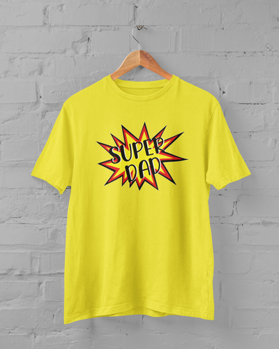 Super Dad Father and Daughter Yellow Matching T-Shirt- FunkyTeesClub