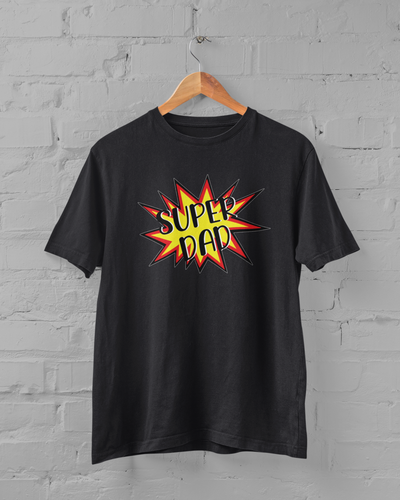 Super Dad Father and Daughter Black Matching T-Shirt- FunkyTeesClub