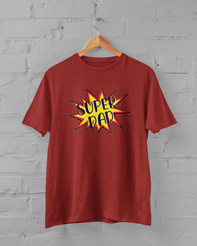Super Dad Father and Son Red Matching T-Shirt- FunkyTeesClub