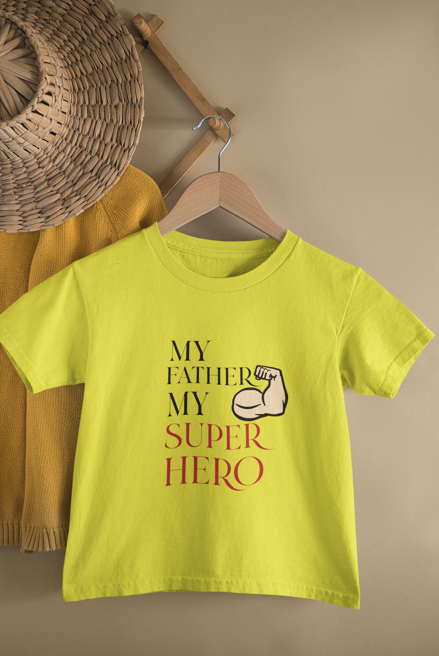 My Son My Hero Father and Son Yellow Matching T-Shirt- FunkyTeesClub