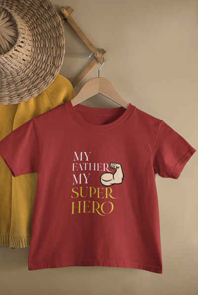 My Son My Hero Father and Son Red Matching T-Shirt- FunkyTeesClub