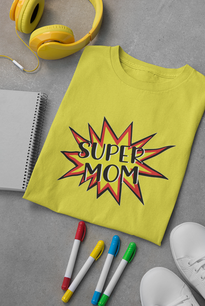 Super Son Mother And Son Yellow Matching T-Shirt- FunkyTeesClub