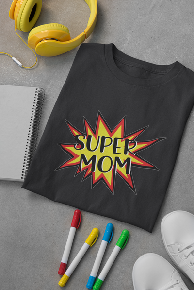 Super Son Mother And Son Black Matching T-Shirt- FunkyTeesClub