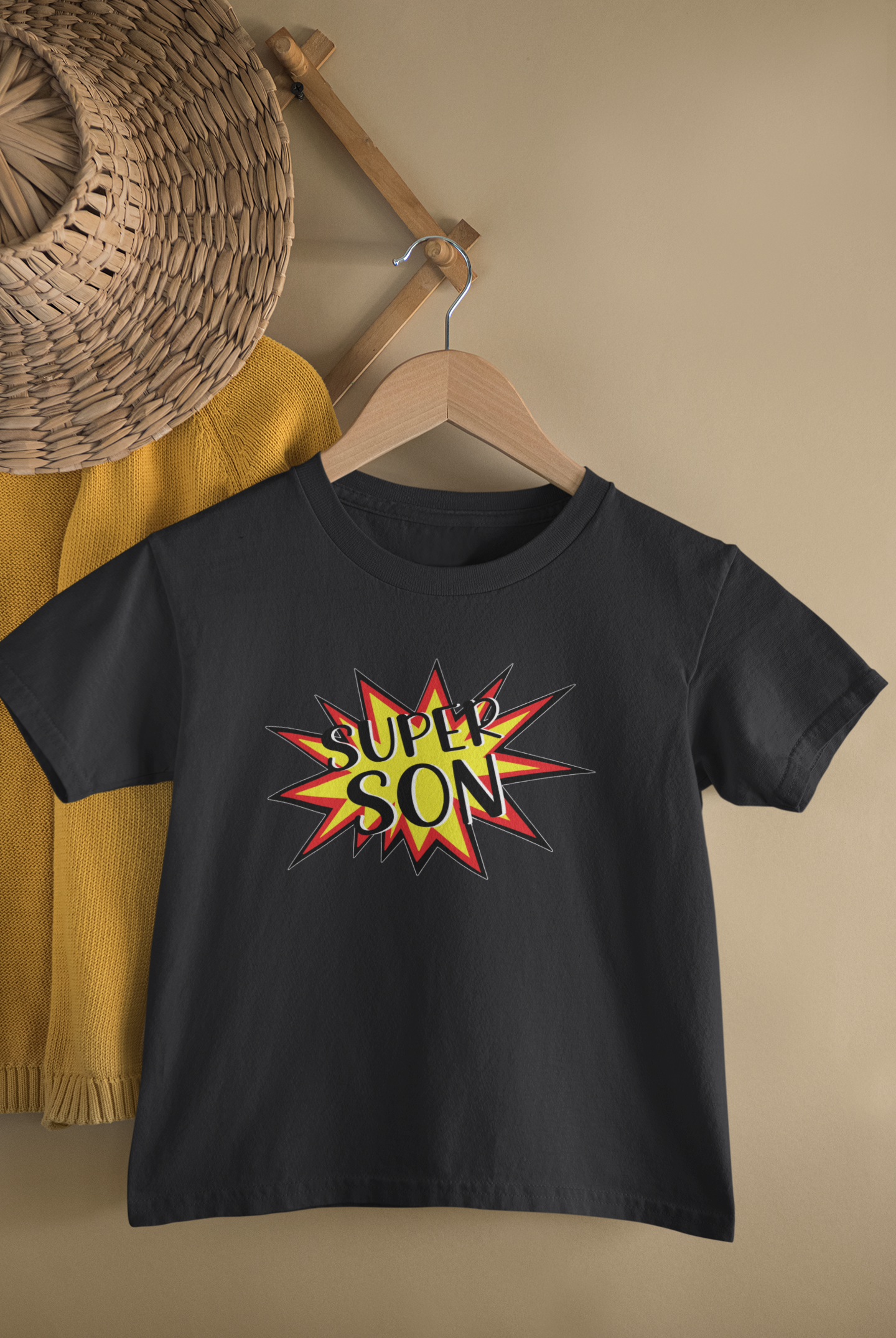 Super Dad Father and Son Black Matching T-Shirt- FunkyTeesClub