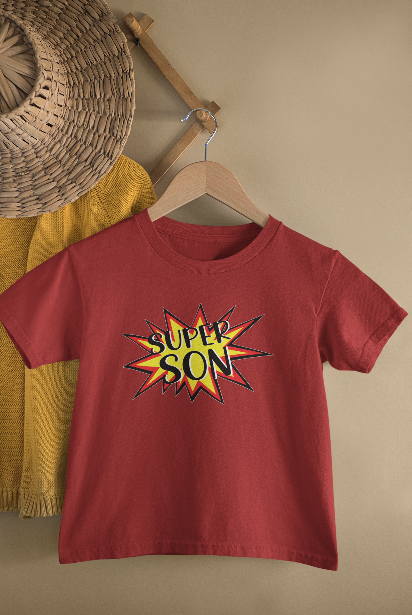 Super Dad Father and Son Red Matching T-Shirt- FunkyTeesClub