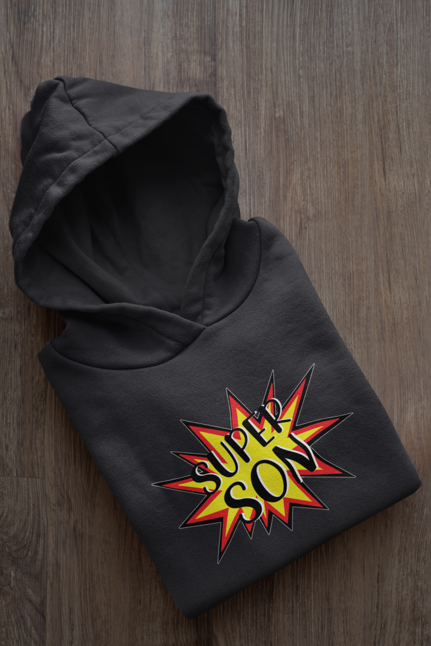 Super Dad Father and Son Black Matching Hoodies- FunkyTeesClub