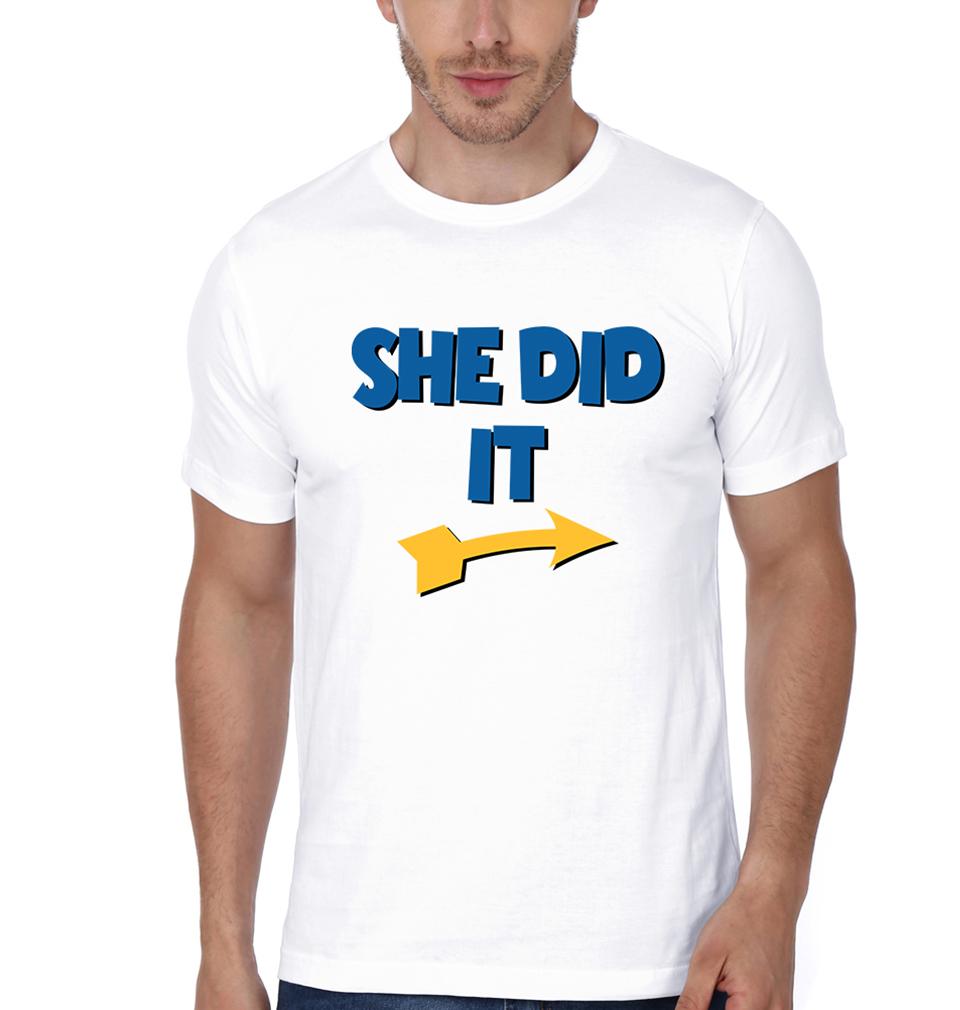He Did She Did Brother-Sister Half Sleeves T-Shirts -FunkyTees