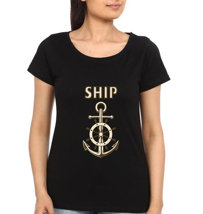 Ship Mates Anchor BFF Half Sleeves T-Shirts-FunkyTees