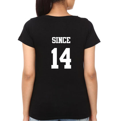 Together Since 14 Couple Half Sleeves T-Shirts -FunkyTees