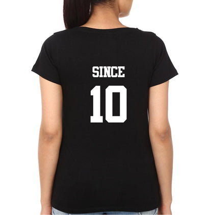 Together Since 10 Couple Half Sleeves T-Shirts -FunkyTees