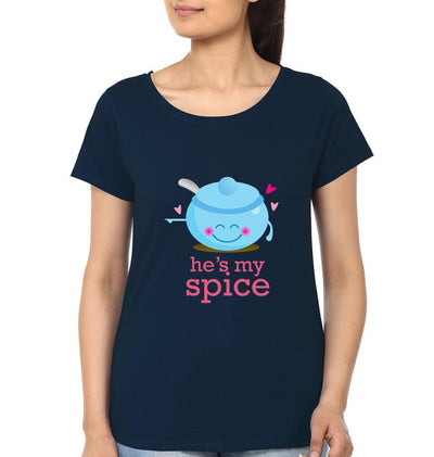 Sugar Spice Couple Half Sleeves T-Shirts -FunkyTees