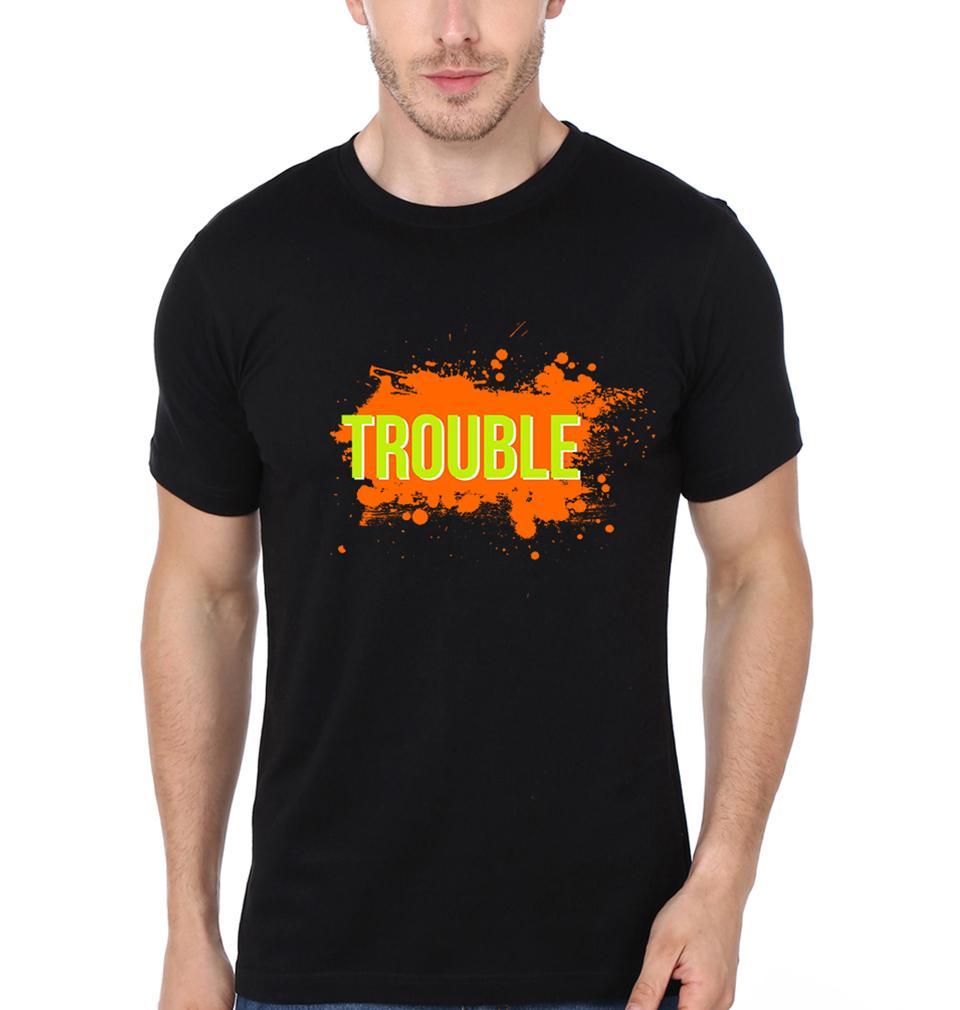 DOUBLE TROUBLE BFF Half Sleeves T-Shirts-FunkyTees