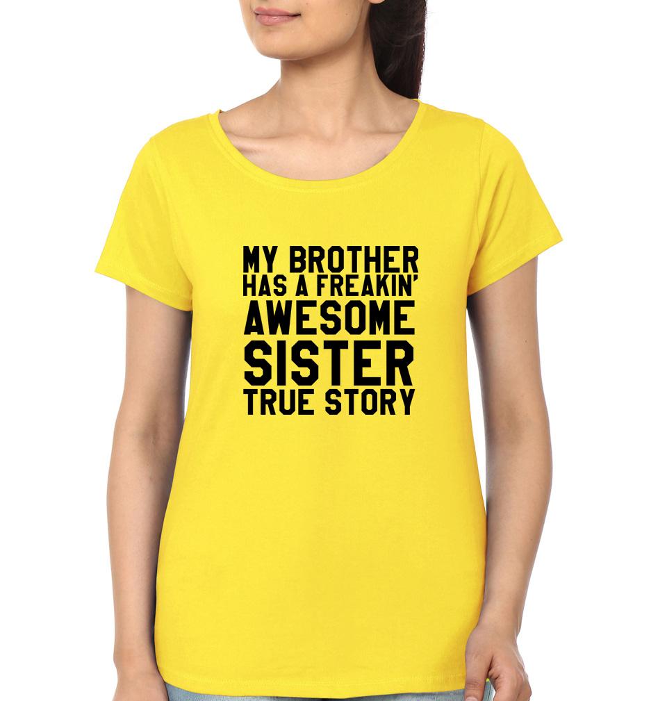 AWESOME SISTER Brother-Sister Half Sleeves T-Shirts -FunkyTees