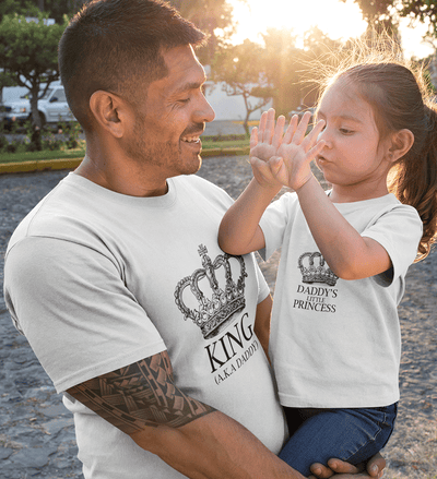 King Aka Daddy Daddy's Little Princess Father and Daughter Matching T-Shirt- FunkyTeesClub