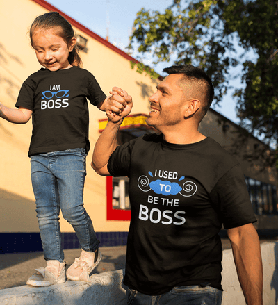 I Used To Be Boss & I Am Boss Father and Daughter Matching T-Shirt- FunkyTeesClub
