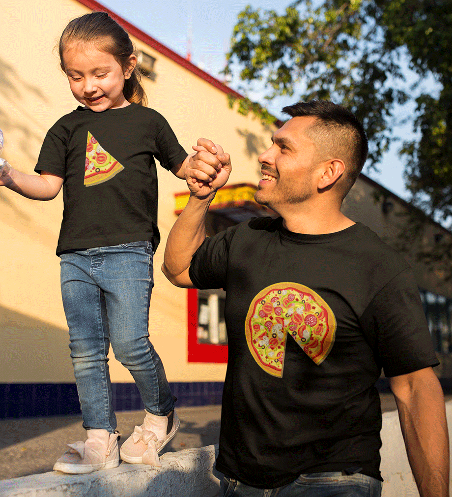 Pizza Father and Daughter Matching T-Shirt- FunkyTeesClub