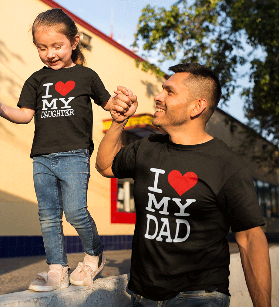 I Love My Dad I Love My Daughter Father and Daughter Matching T-Shirt- FunkyTeesClub