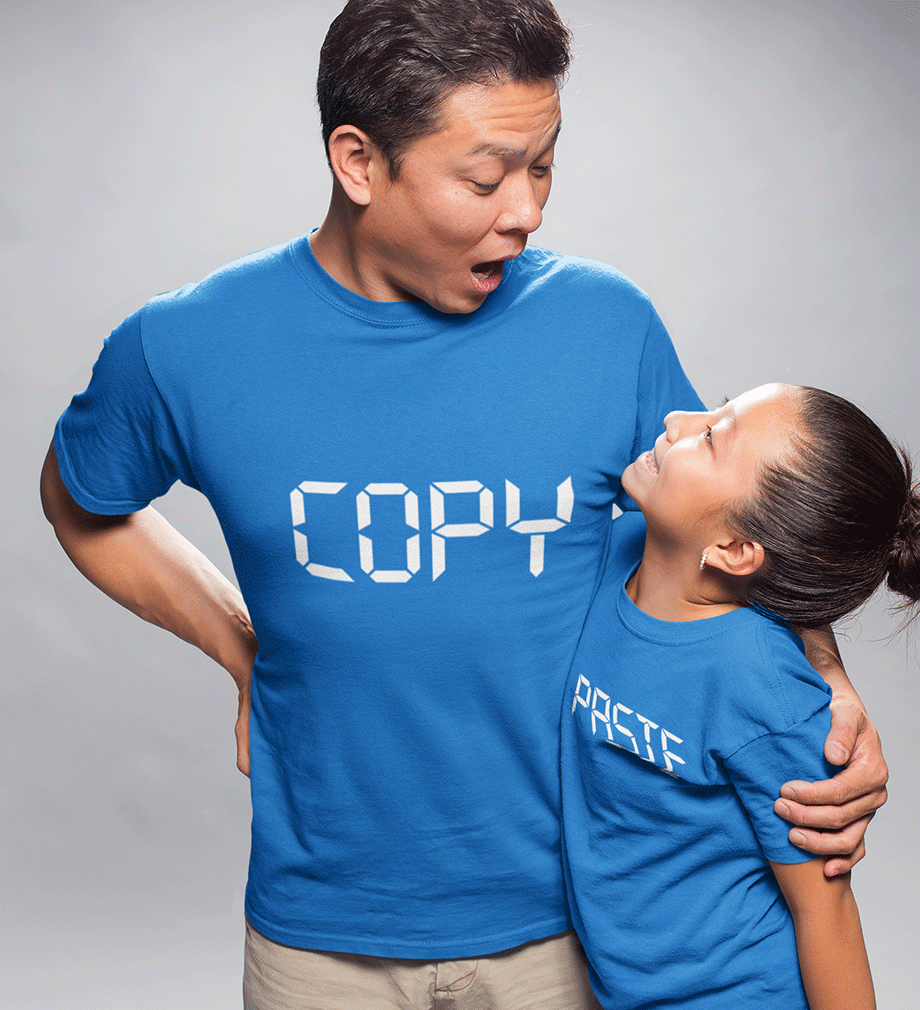 Copy Paste Father and Daughter Matching T-Shirt- FunkyTeesClub