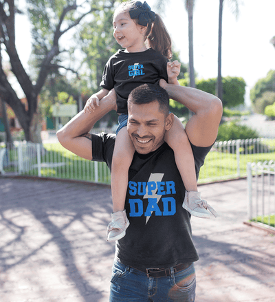 Super Dad & Super Girl Father and Daughter Matching T-Shirt- FunkyTeesClub