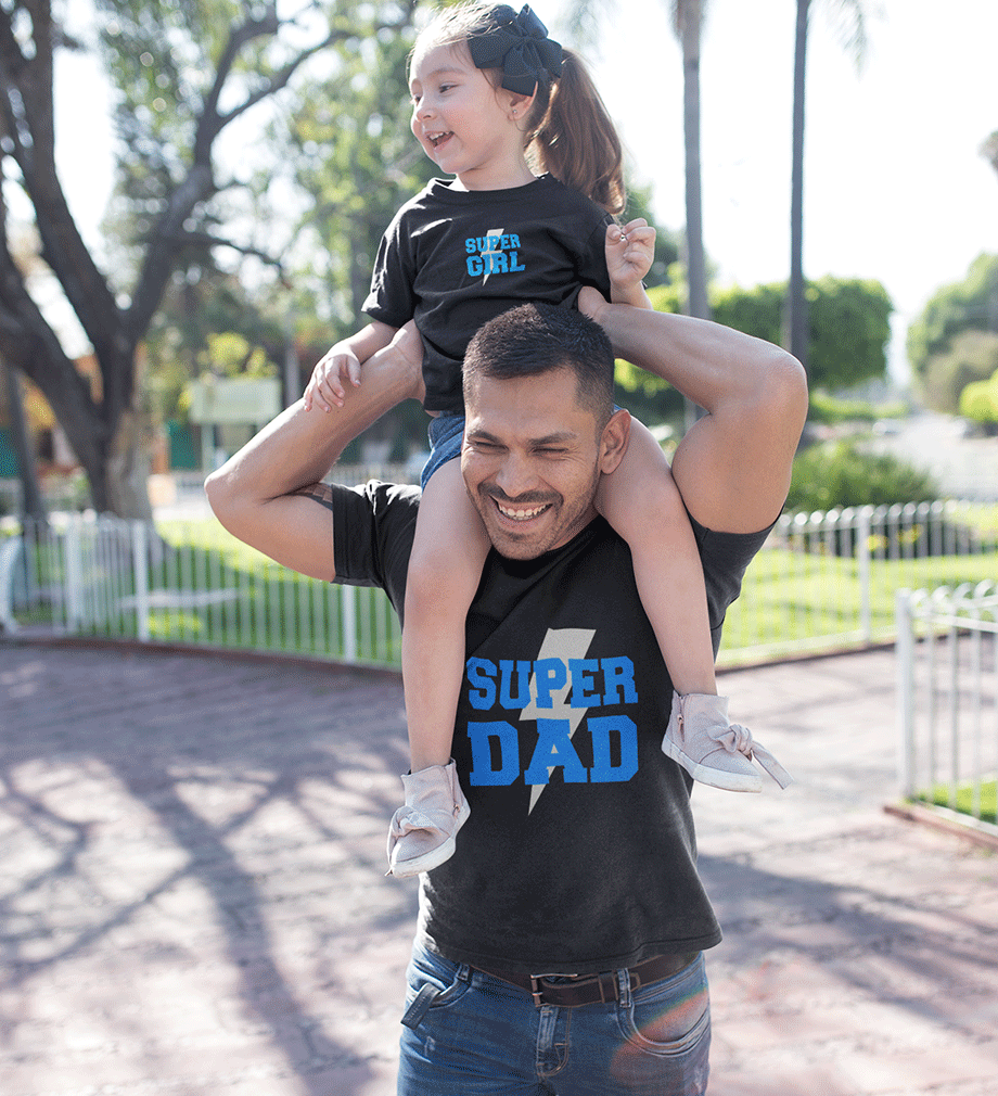 Super Dad & Super Girl Father and Daughter Matching T-Shirt- FunkyTeesClub