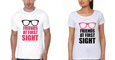 Friends at first Side BFF Half Sleeves T-Shirts-FunkyTees