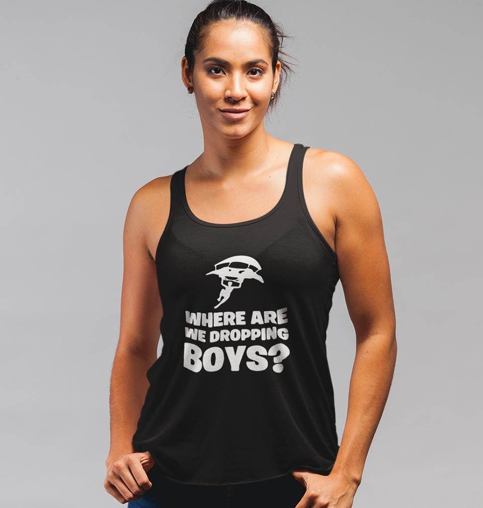 PUBG Where Are We Dropping Boys Women Tank Top-FunkyTeesClub