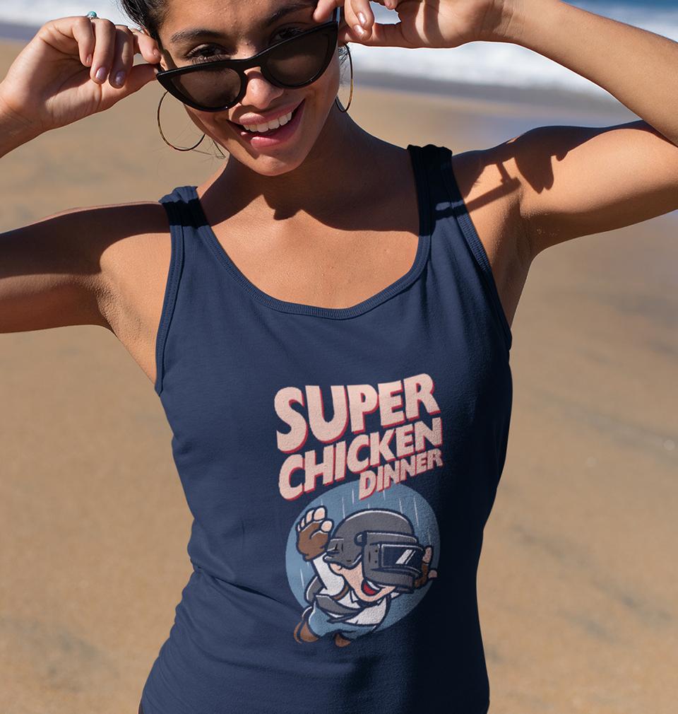PUBG Super Chicken Dinner Women Tank Top-FunkyTeesClub