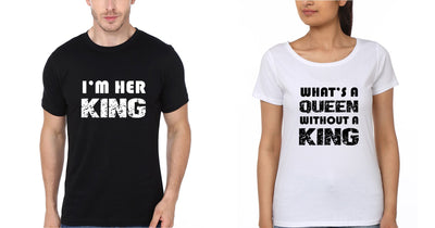 I'M Her King Couple Half Sleeves T-Shirts -FunkyTees