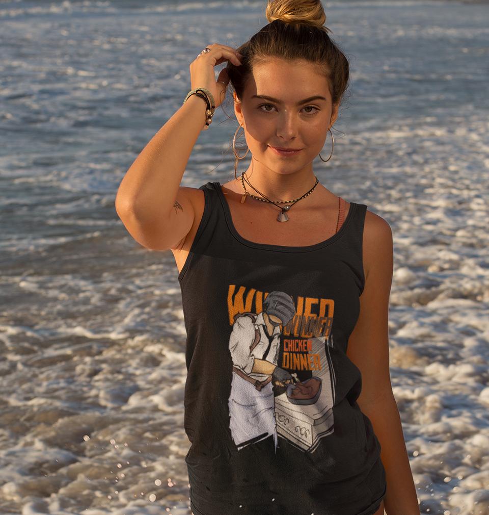 PUBG Winner Winner Chicken Dinner Women Tank Top-FunkyTeesClub