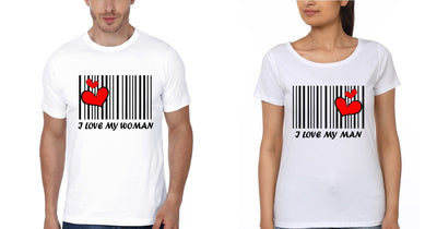 I Love My Man I Love my WomAn Couple Half Sleeves T-Shirts -FunkyTees