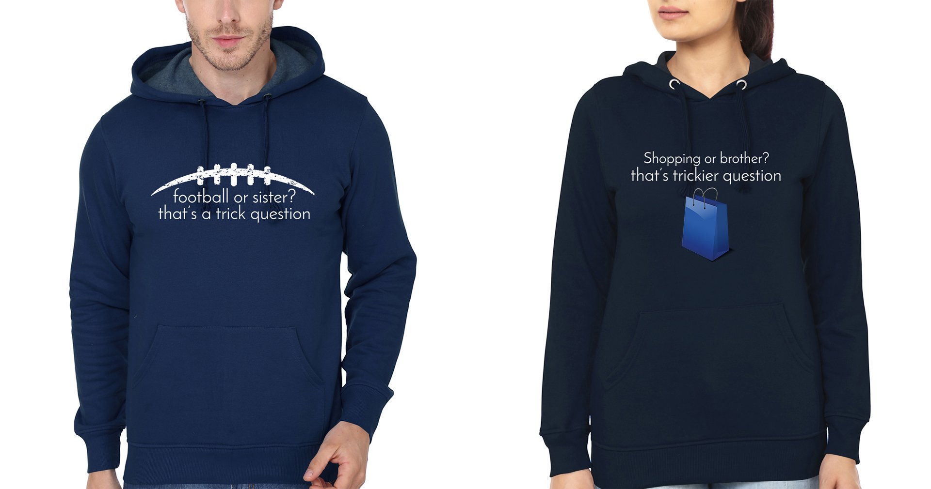 Football or Sister Shopping Or Brother-Sister Hoodies-FunkyTees