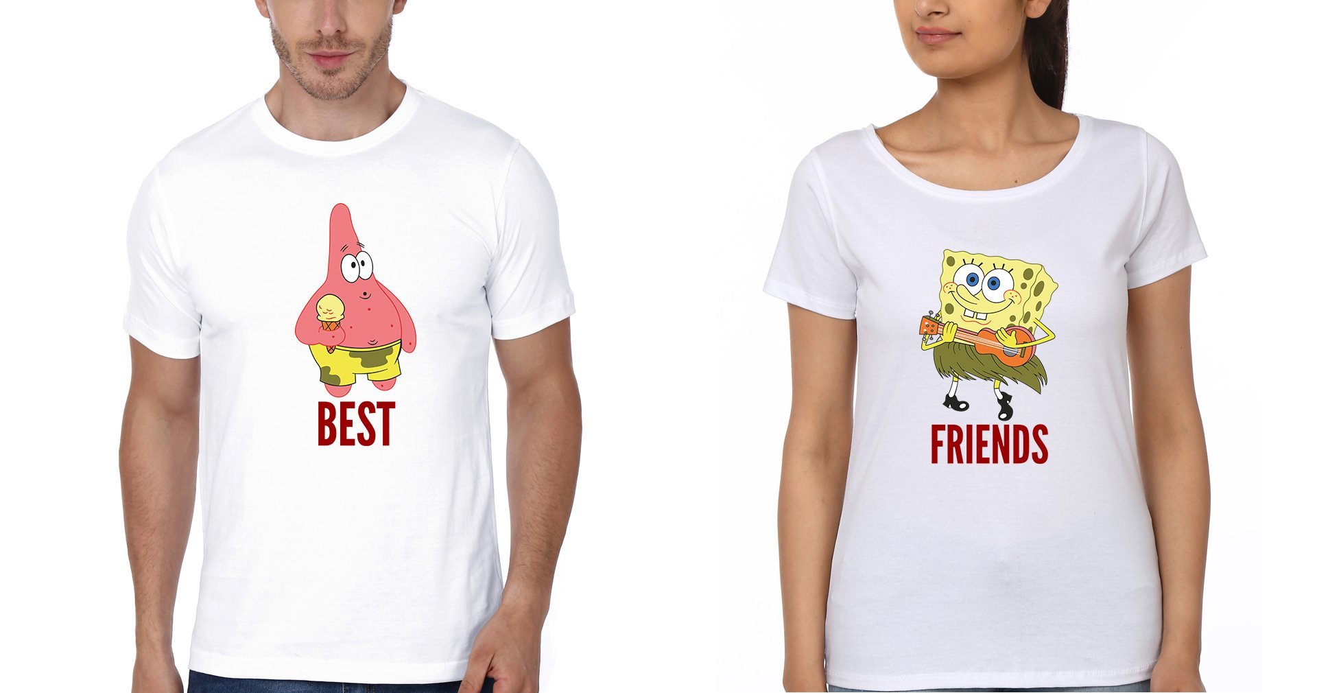 Patrick Sponge BFF Half Sleeves T-Shirts-FunkyTees