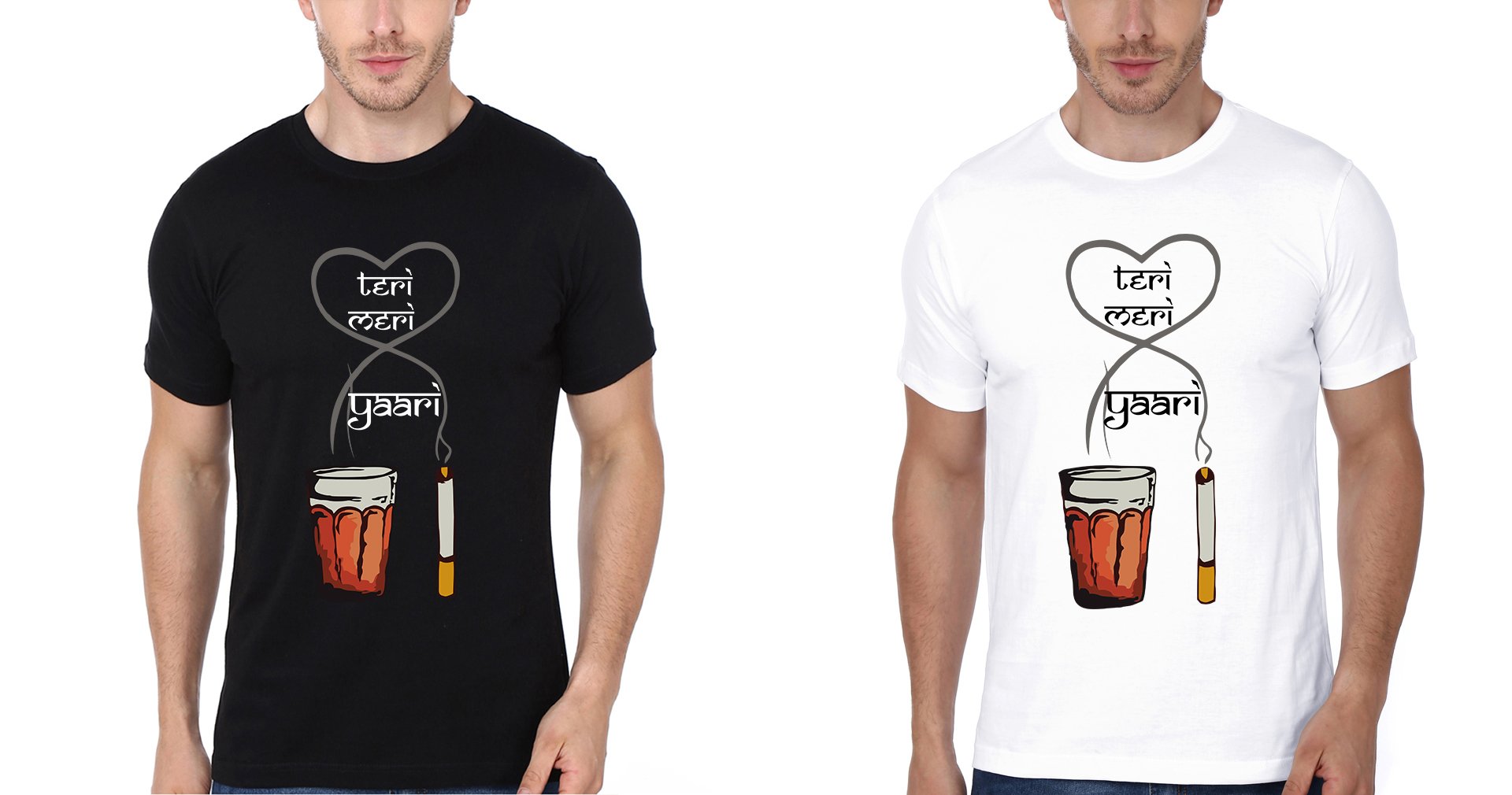 Teri Meri Yaari BFF Half Sleeves T-Shirts-FunkyTees
