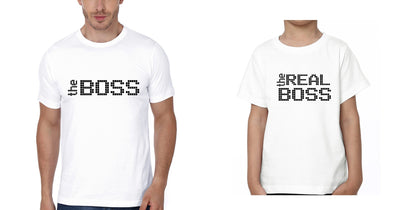The Boss  The Real Boss Father and Son Matching T-Shirt- FunkyTeesClub