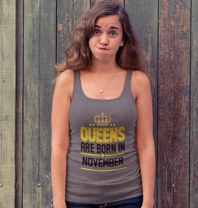 Queens Are Born In November Women Tank Top-FunkyTeesClub