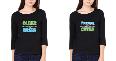 Older & Younger Sister Sister Full Sleeves T-Shirts -FunkyTees