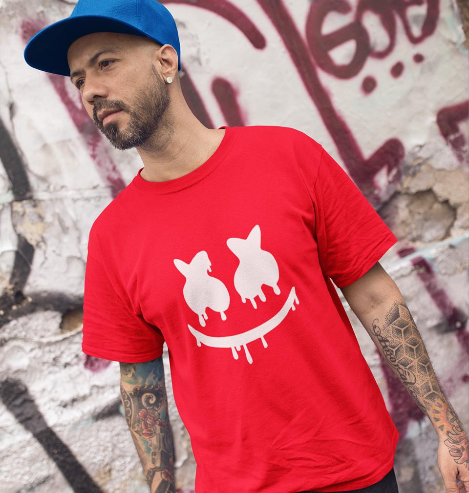 Marshmello Half Sleeves T-Shirt For Men-FunkyTeesClub