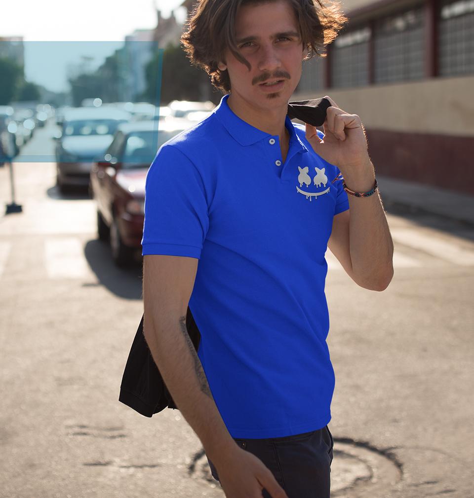 Marshmello Half Sleeves Polo T-shirt For Men -FunkyTeesClub