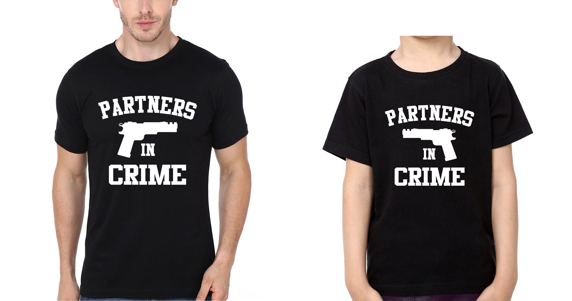Partners In Crime Father and Son Matching T-Shirt- FunkyTeesClub