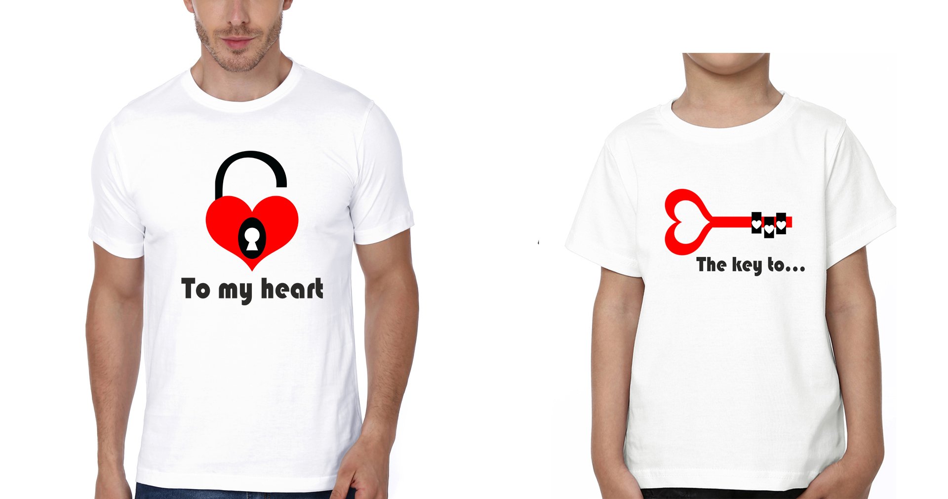 To My Heart The Key too Father and Son Matching T-Shirt- FunkyTeesClub