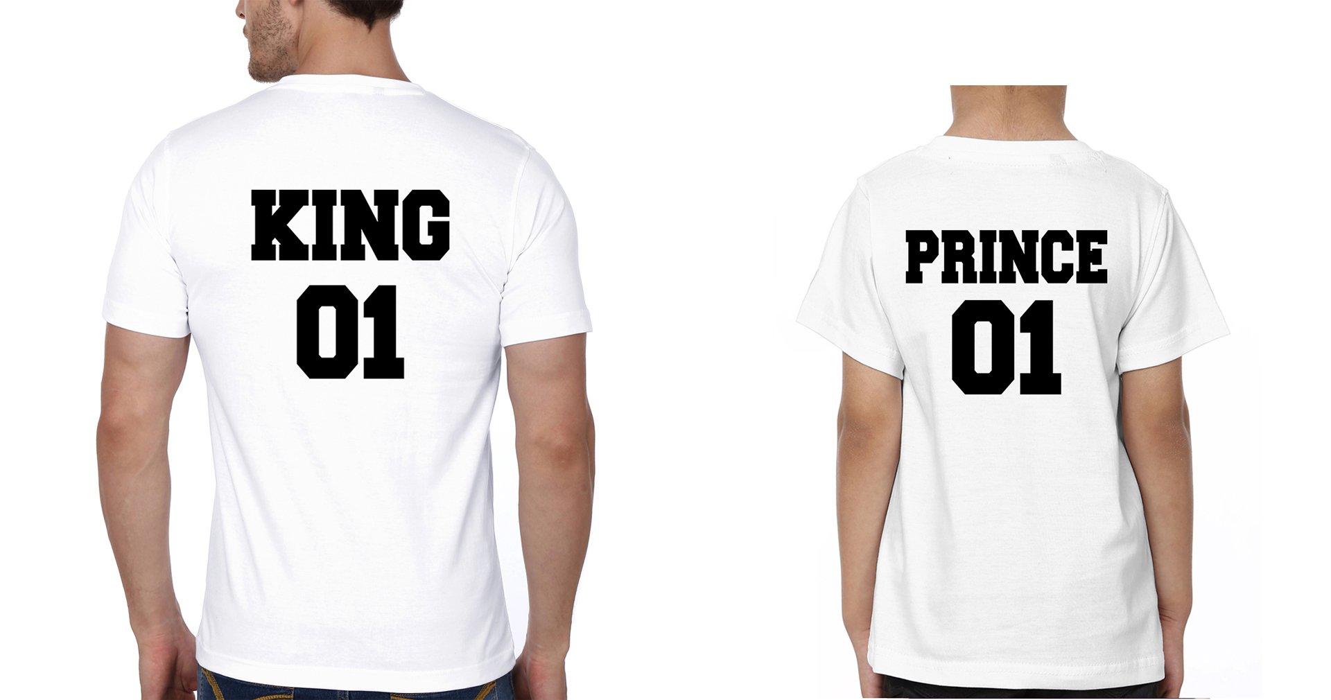 King 01 Prince 01 Father and Son Matching T-Shirt- FunkyTeesClub