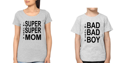 Bad Bad Boy Super super Mom Mother and Son Matching T-Shirt- FunkyTeesClub