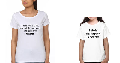 I Stole Mommy's Heart Mother and Daughter Matching T-Shirt- FunkyTeesClub