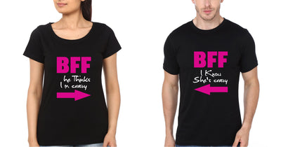 She is Crazy BFF Half Sleeves T-Shirts-FunkyTees
