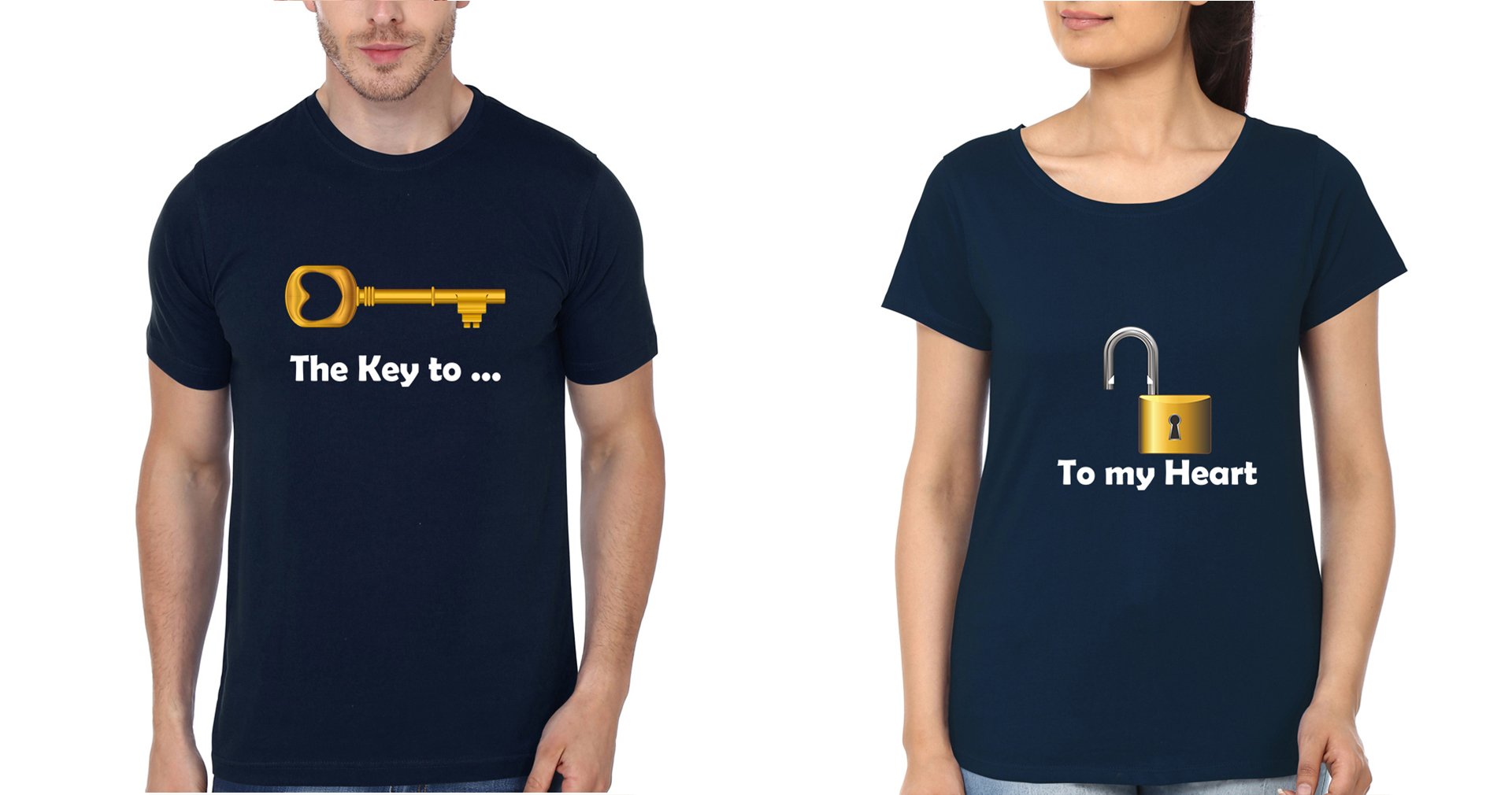Soul Mate Couple Half Sleeves T-Shirts -FunkyTees