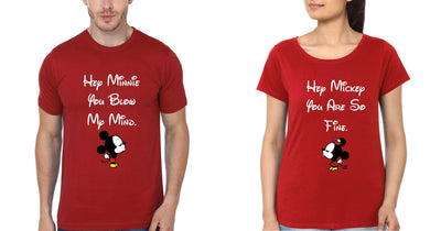 Mickey Minnie Couple Half Sleeves T-Shirts -FunkyTees