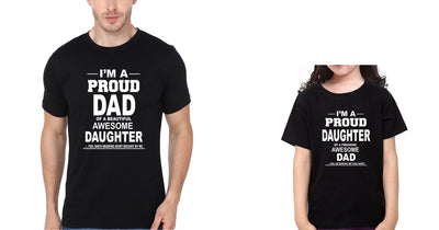 I'M Proud Dad Daughter Father and Daughter Matching T-Shirt- FunkyTeesClub