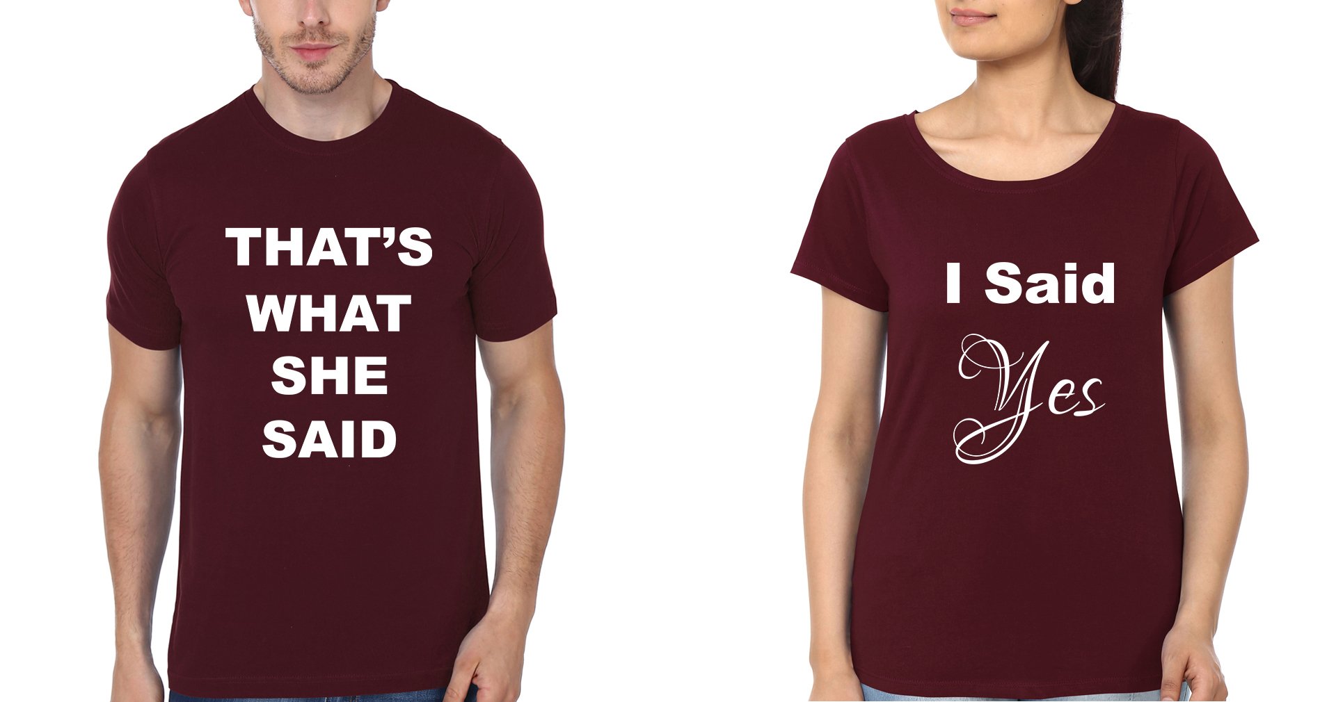 That's What She Said.... Yes Couple Half Sleeves T-Shirts -FunkyTees